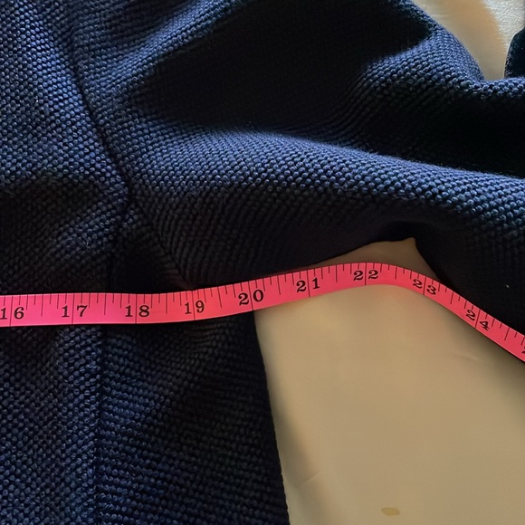 Eileen Fisher: Navy Waffle Weave Jacket with snap closure - Picture 8 of 10